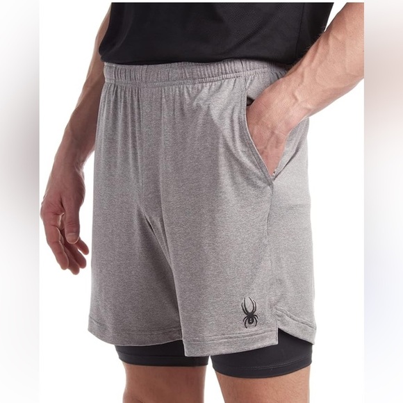 Spyder Actibe Men's Gray Athletic Shorts X XLPerformance Training Soft Stretchy - Picture 8 of 8